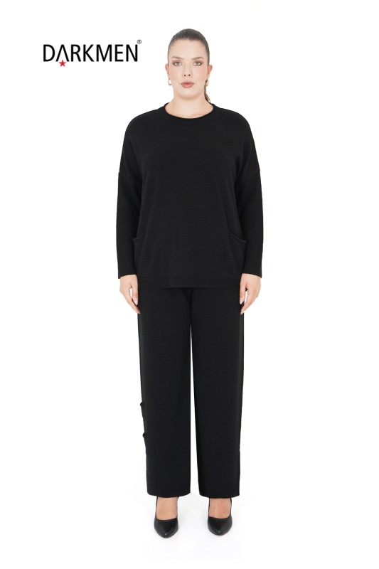 B14231 DARKWIN BLUZ-PANTOLON SIYAH - DARKWIN