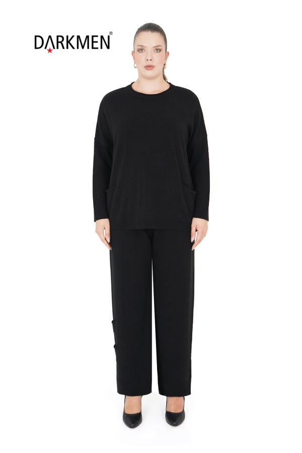 B14231 DARKWIN BLUZ-PANTOLON SIYAH - 1
