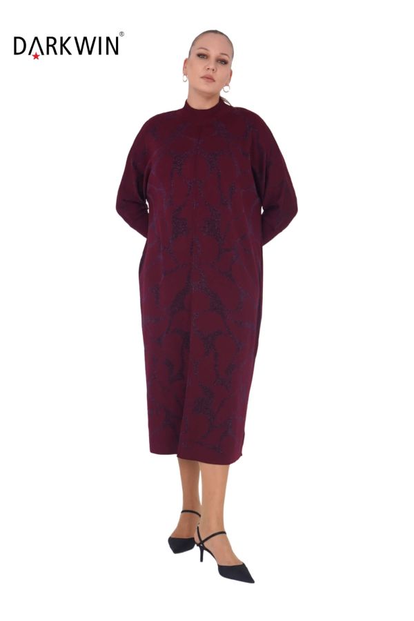 B14234 DARKWIN ELBİSE BORDO - 4