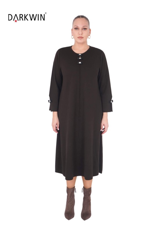 B14291 DARKWIN ELBİSE K.KAHVE - Thumbnail