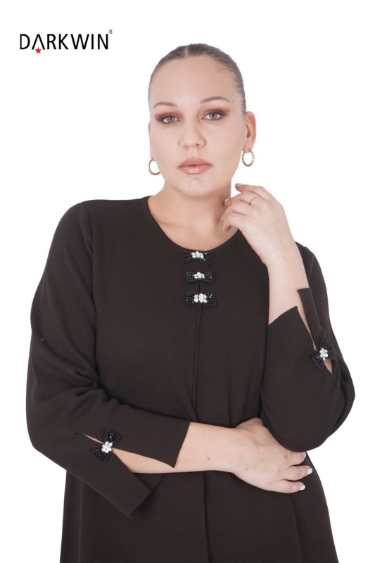 B14291 DARKWIN ELBİSE K.KAHVE - Thumbnail