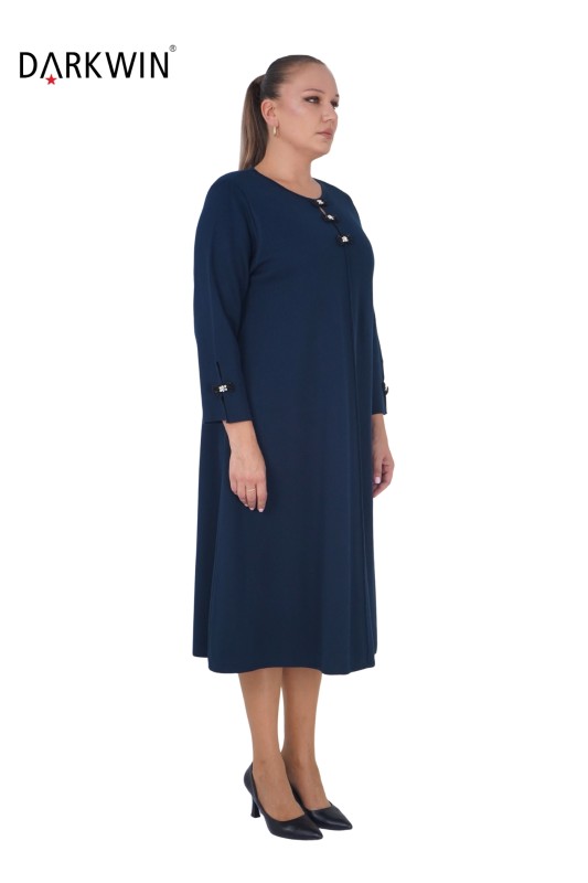 B14291 DARKWIN ELBİSE PETROL - Thumbnail