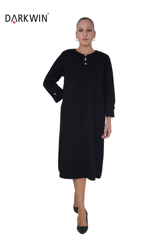 B14291 DARKWIN ELBİSE SIYAH - Thumbnail