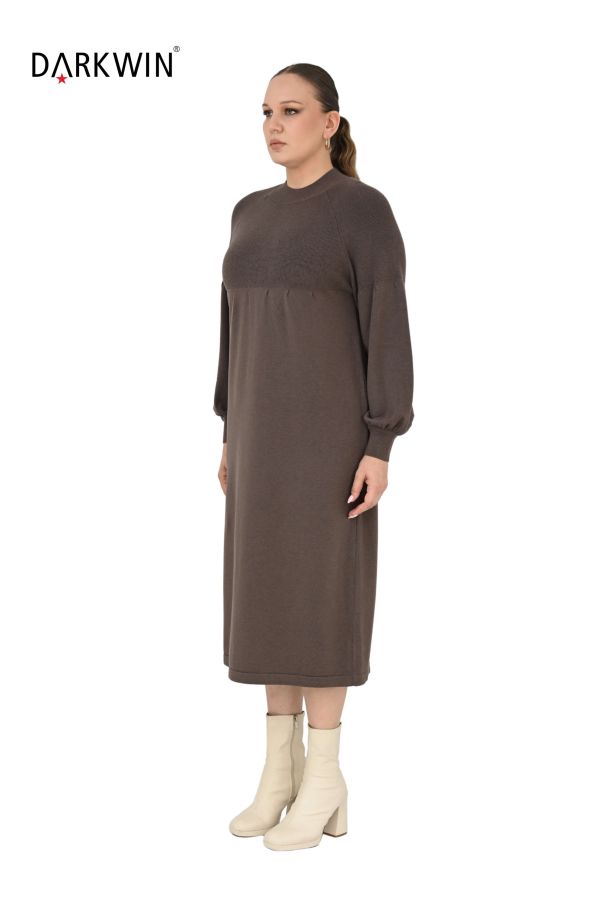 B14316 DARKWIN ELBİSE PATLICAN MOR - 2