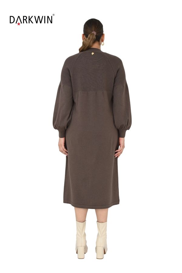 B14316 DARKWIN ELBİSE PATLICAN MOR - 3