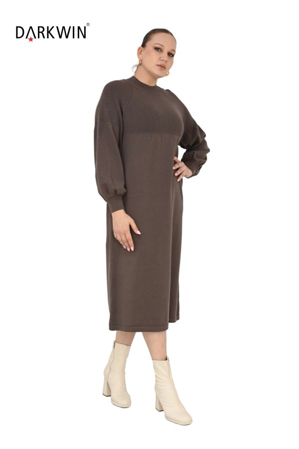 B14316 DARKWIN ELBİSE PATLICAN MOR - 4