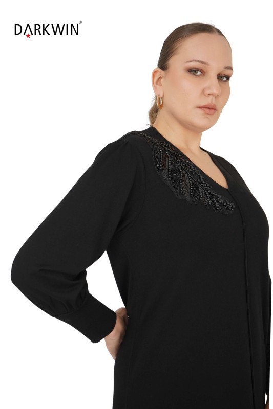 B14317 DARKWIN ELBİSE SIYAH - Thumbnail