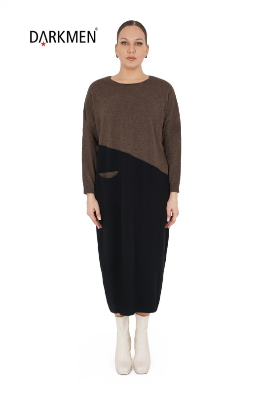 B14320 DARKWIN ELBİSE KAHVE - DARKWIN