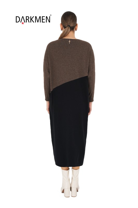 B14320 DARKWIN ELBİSE KAHVE - Thumbnail