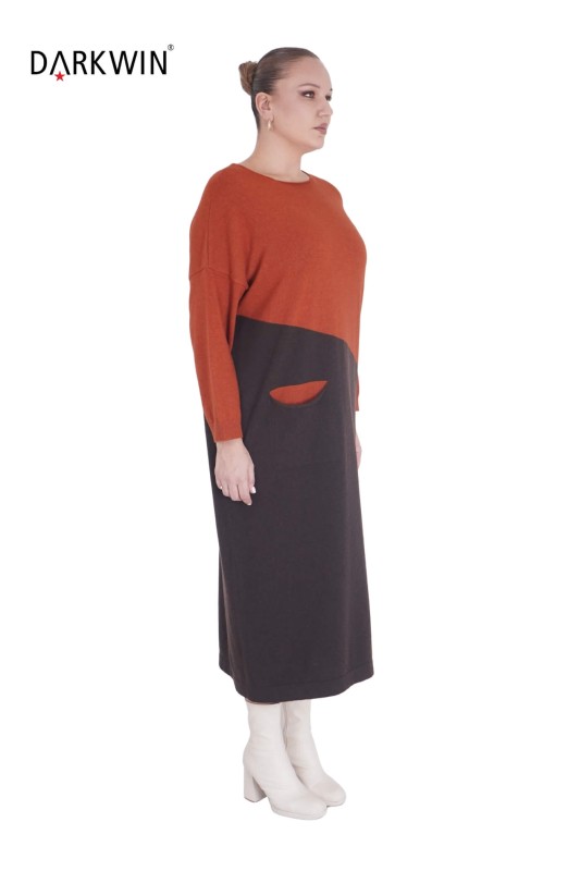 DARKWIN - B14320 DARKWIN ELBİSE KIREMIT (1)