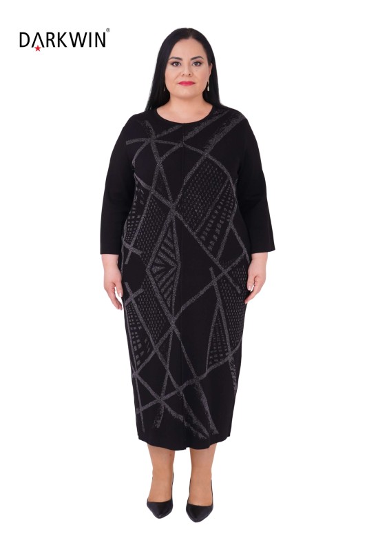 B14321 DARKWIN ELBİSE SIYAH-K.GRI - DARKWIN