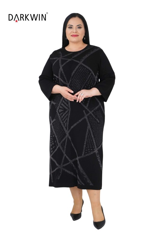 B14321 DARKWIN ELBİSE SIYAH-K.GRI - 4