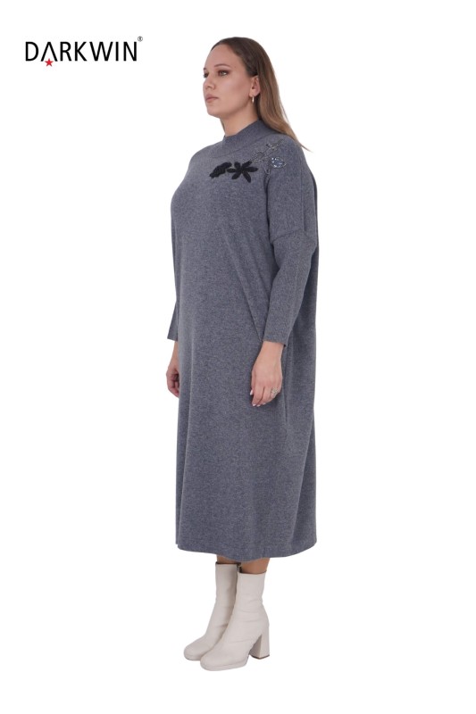 DARKWIN - B14325 DARKWIN ELBİSE ANTRASIT (1)