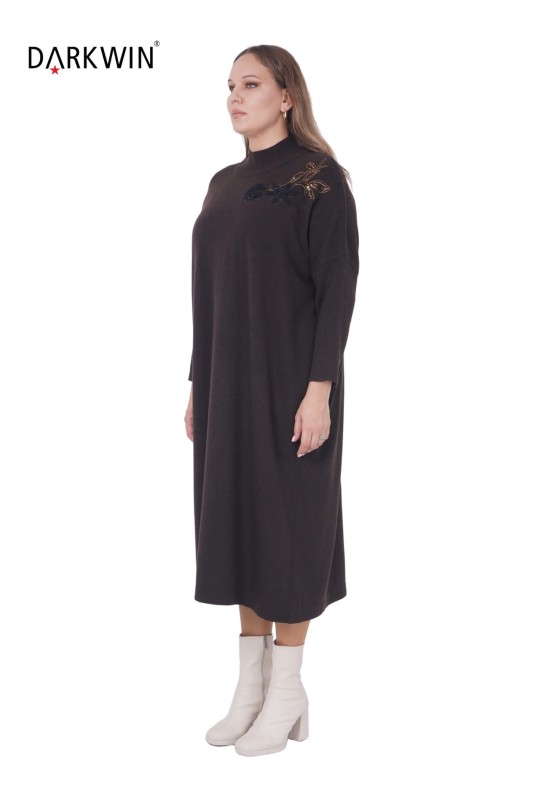 DARKWIN - B14325 DARKWIN ELBİSE K.KAHVE (1)