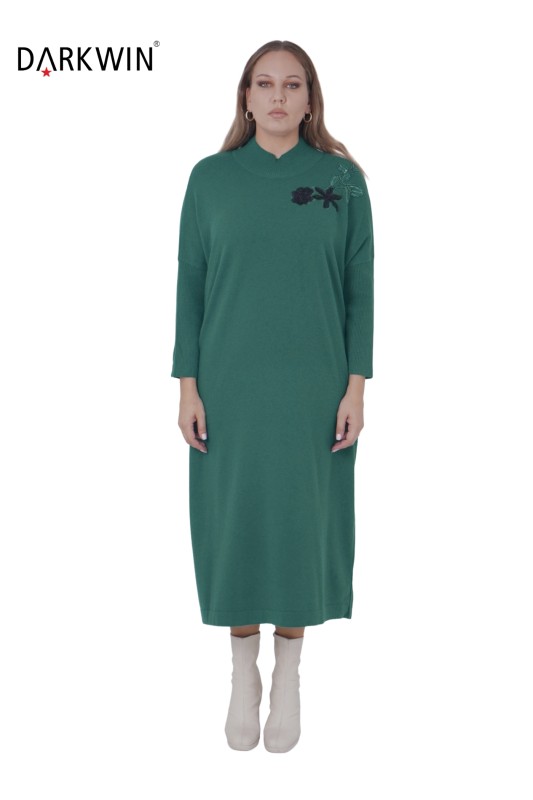 B14325 DARKWIN ELBİSE K.YESIL - Thumbnail