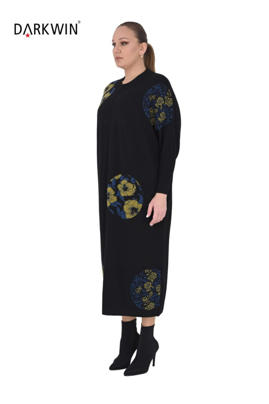 B14379 DARKWIN ELBİSE SIYAH-YESIL - 4