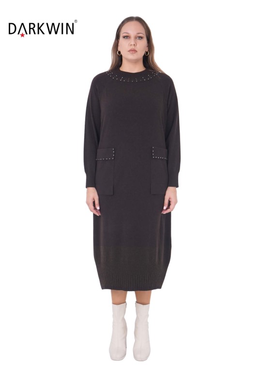 B14427 DARKWIN ELBİSE K.KAHVE - DARKWIN