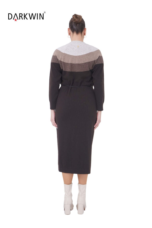 B14438 DARKWIN ELBİSE KAHVE-BEJ - 3