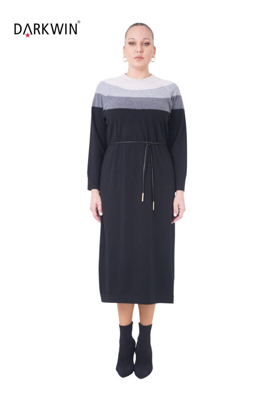 B14438 DARKWIN ELBİSE SIYAH-ANTRASIT - DARKWIN
