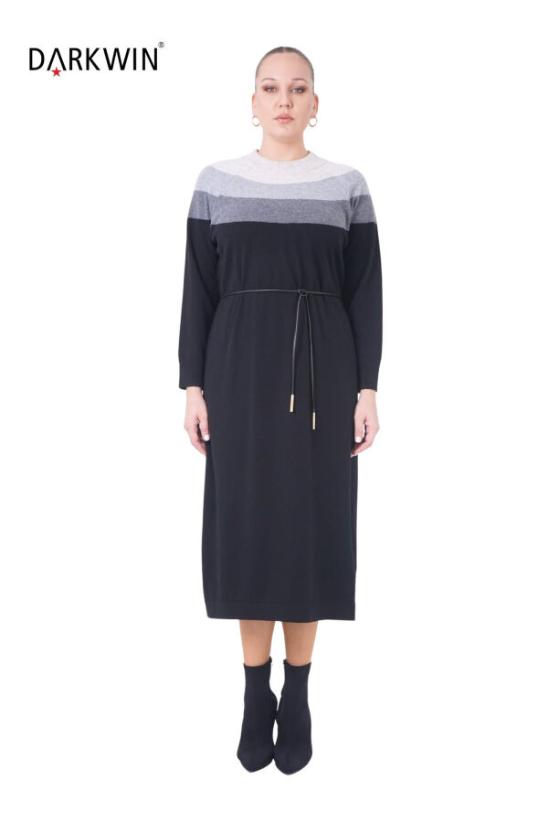 B14438 DARKWIN ELBİSE SIYAH-ANTRASIT - 1