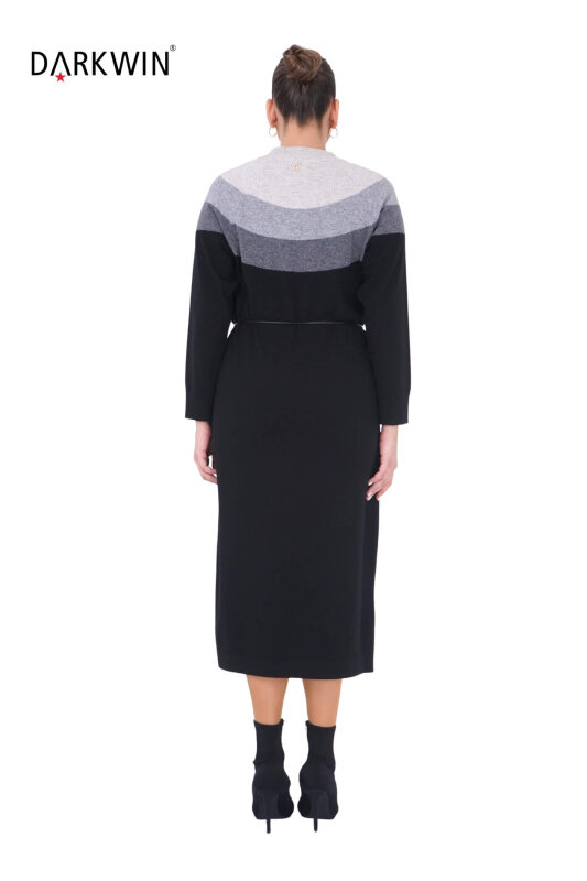 B14438 DARKWIN ELBİSE SIYAH-ANTRASIT - 3