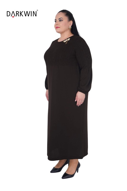 Darkwin - B14439 DARKWIN ELBİSE K.KAHVE (1)