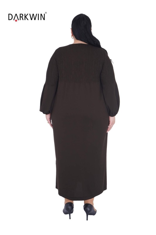 B14439 DARKWIN ELBİSE K.KAHVE - Thumbnail