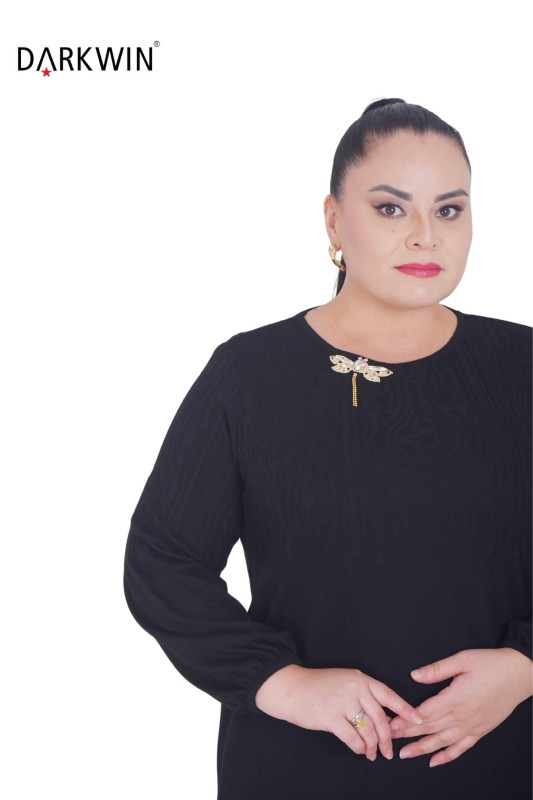 B14439 DARKWIN ELBİSE SIYAH - Thumbnail