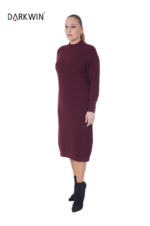 B14443 DARKWIN ELBİSE BORDO - 2