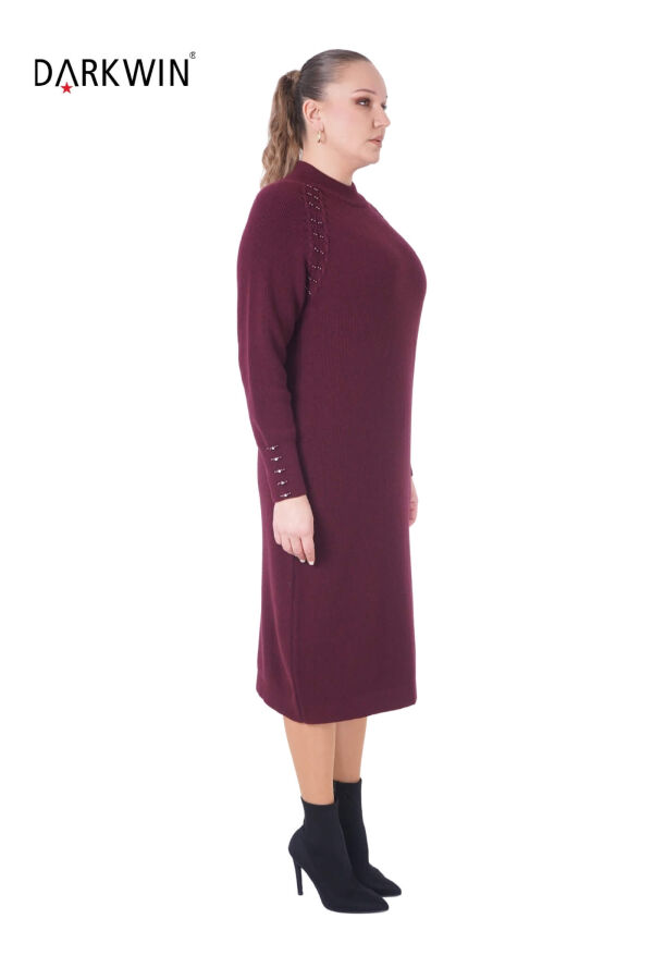 B14443 DARKWIN ELBİSE BORDO - 3