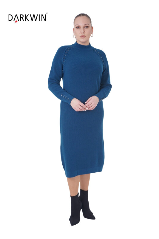 B14443 DARKWIN ELBİSE PETROL - DARKWIN (1)