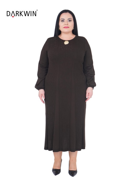 B14446 DARKWIN ELBİSE K.KAHVE - Thumbnail