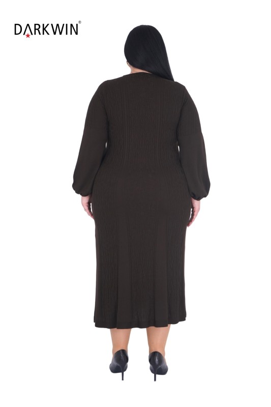 B14446 DARKWIN ELBİSE K.KAHVE - Thumbnail