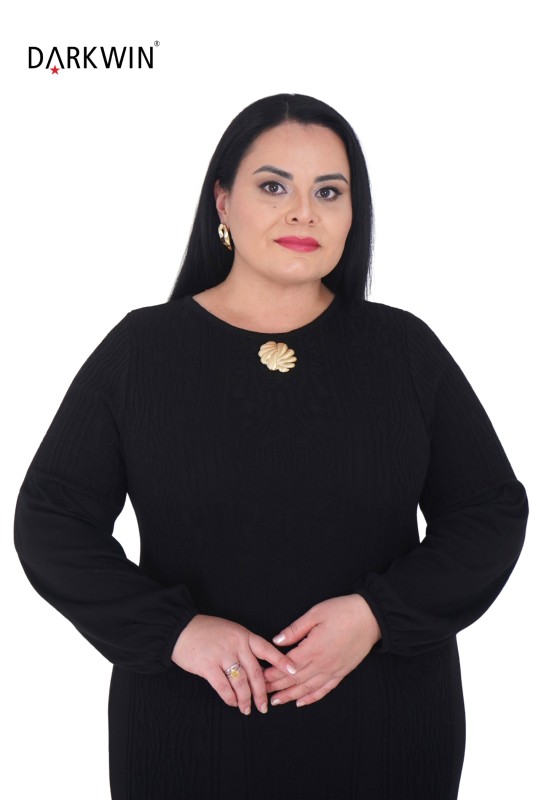 B14446 DARKWIN ELBİSE SIYAH - Thumbnail