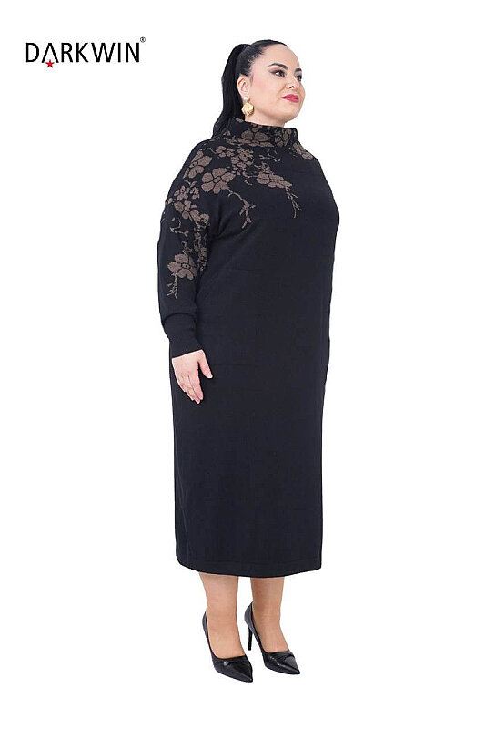 B14459 DARKWIN ELBİSE SIYAH-KAHVE - DARKWIN (1)
