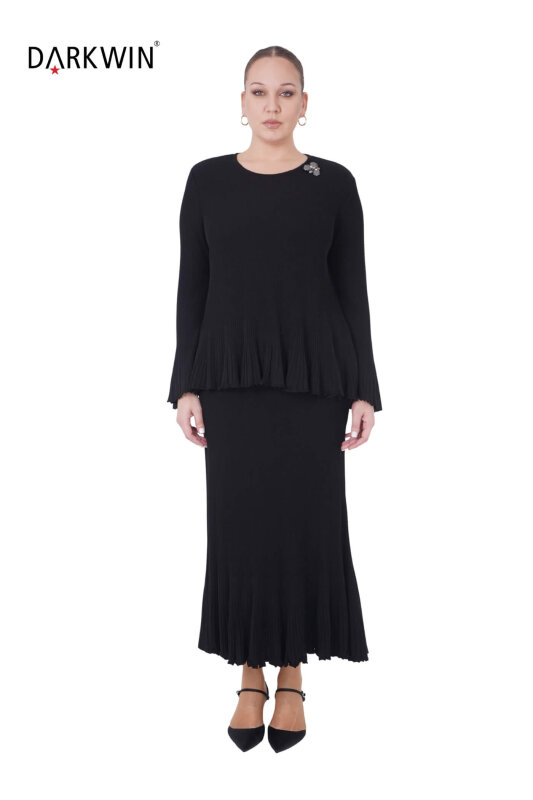 B14470 DARKWIN BLUZ-ETEK SIYAH - DARKWIN