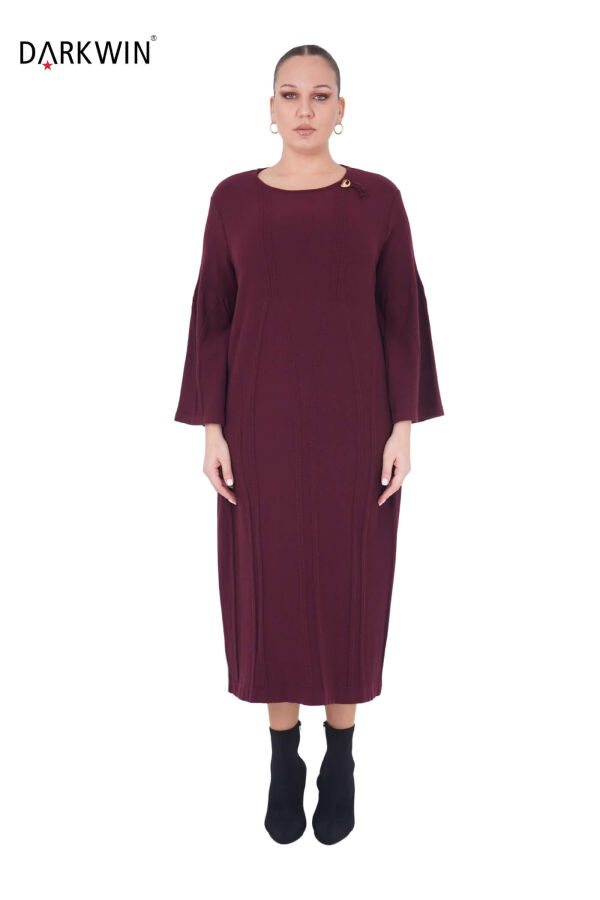 B14471 DARKWIN ELBİSE BORDO - 1