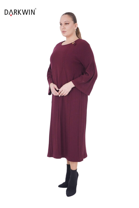 B14471 DARKWIN ELBİSE BORDO - 3