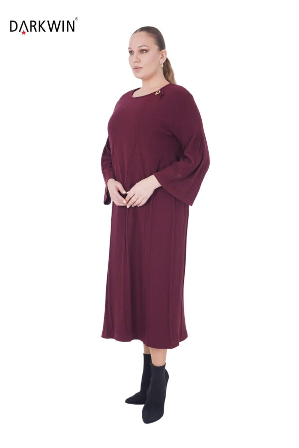 B14471 DARKWIN ELBİSE BORDO - 3