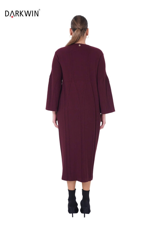 B14471 DARKWIN ELBİSE BORDO - 4