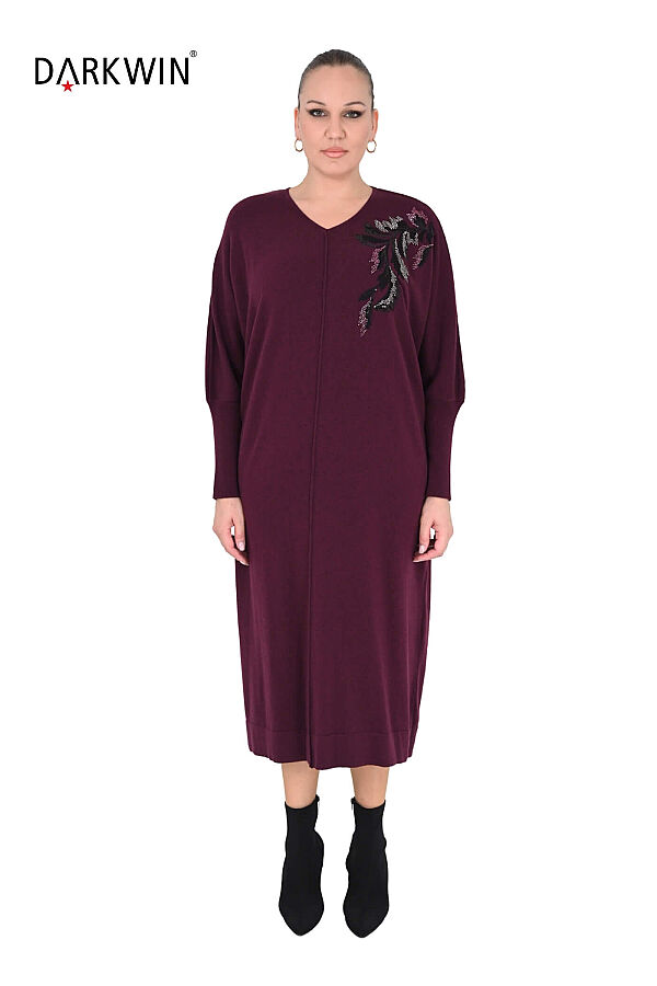 B14481 DARKWIN ELBİSE BORDO - 1