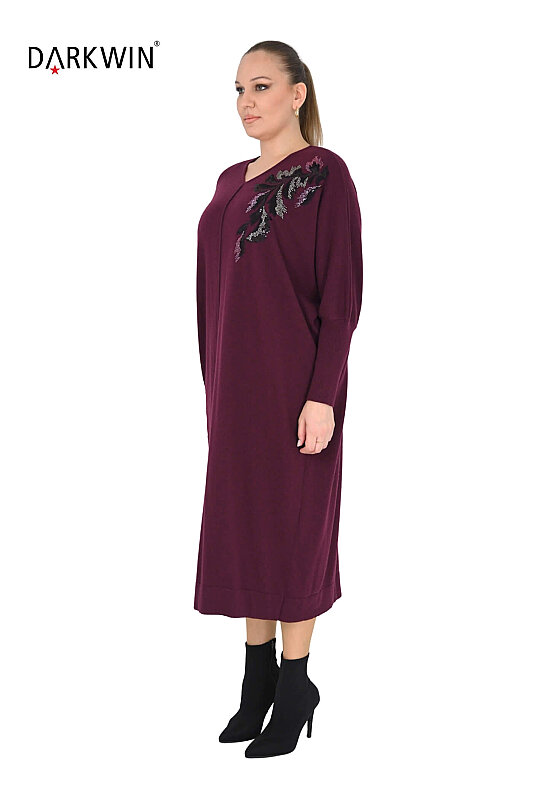 B14481 DARKWIN ELBİSE BORDO - DARKWIN (1)
