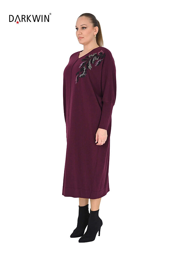 B14481 DARKWIN ELBİSE BORDO - 2