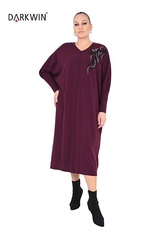 B14481 DARKWIN ELBİSE BORDO - 4