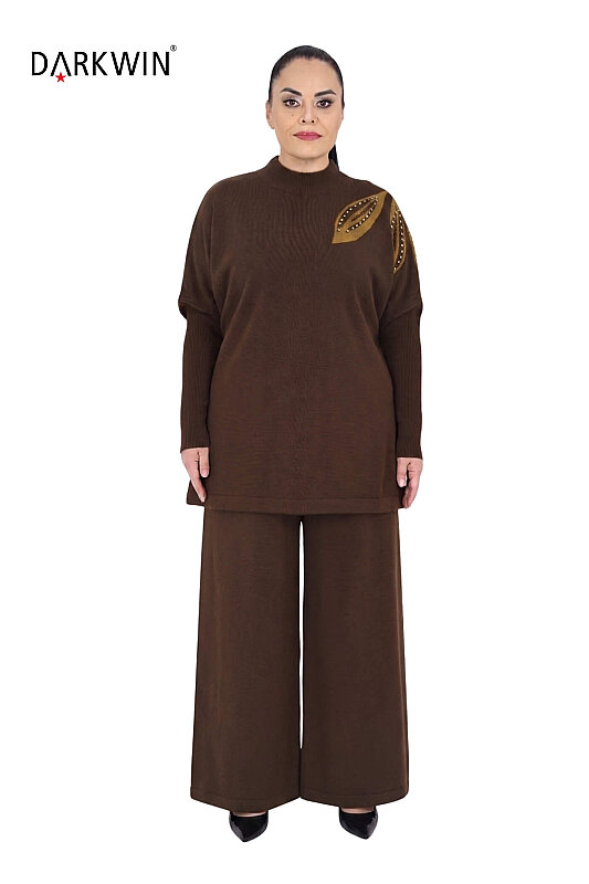 B14491 DARKWIN BLUZ-PANTOLON S.KAHVE - DARKWIN