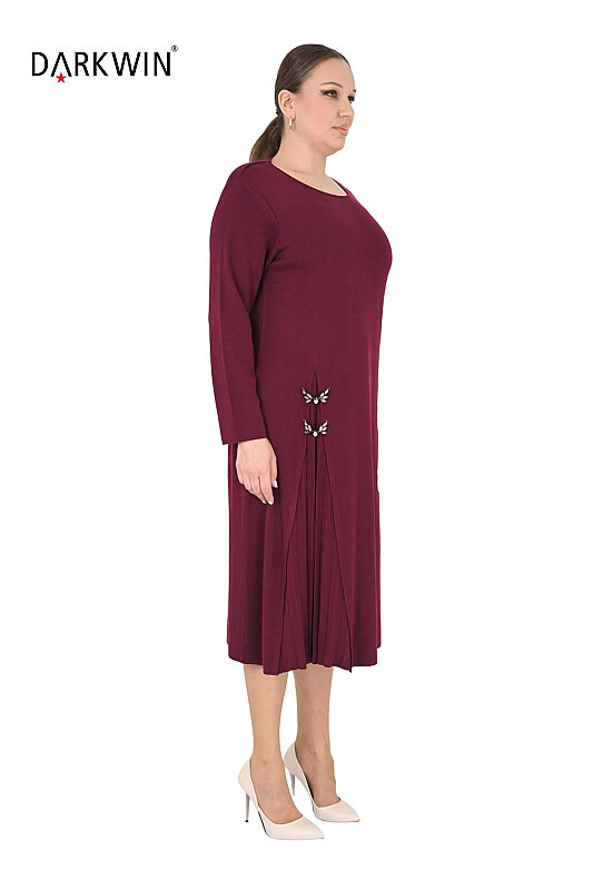 B14501 DARKWIN ELBİSE BORDO - DARKWIN (1)