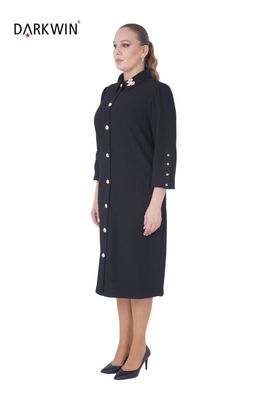 DARKWIN - B1656 DARKWIN ELBİSE SIYAH (1)