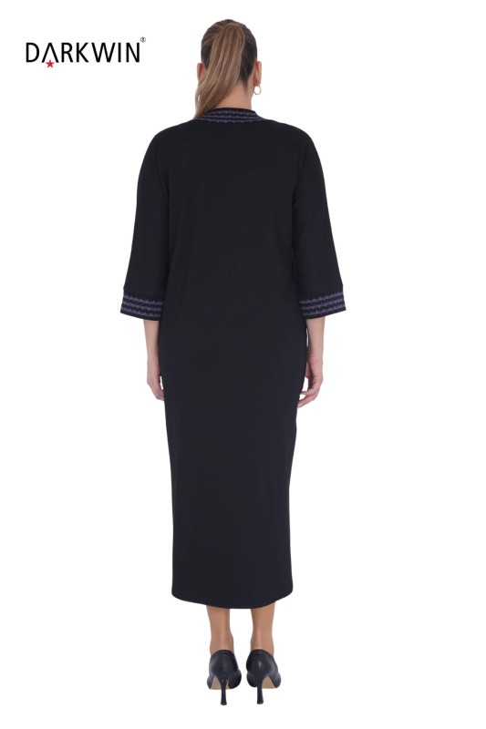 B2090 DARKWIN ELBİSE SIYAH-MOR - Thumbnail