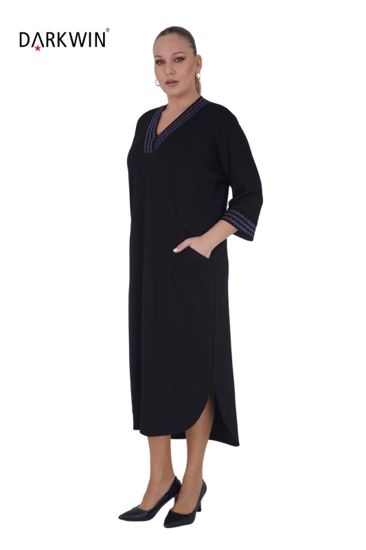 B2090 DARKWIN ELBİSE SIYAH-MOR - Thumbnail