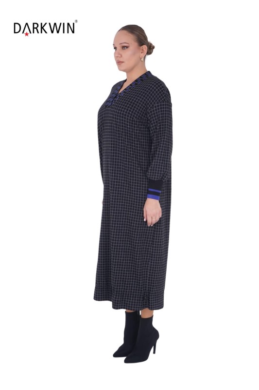 DARKWIN - B2144 DARKWIN ELBİSE SAKS (1)